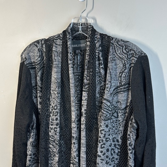 Frank Lyman Design Elegant Black And Gray Cardigan Size M - Picture 3 of 15